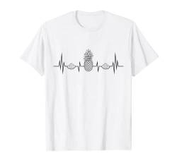 Love Pineapple Heartbeat, lustig, hawaiianisch, tropisch T-Shirt von Hadley Designs