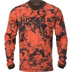 Härkila | Wildboar Pro L/S T-Shirt | Professionelle Jagd Kleidung & Jagd Zubehör für Herren & Damen | Skandinavische Qualität Made to Last | AXIS MSP®Orange Blaze/Shadow Brown, XL von Härkila