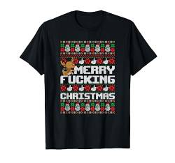 Merry Fucking Christmas Gag Gift Xmas Funny Ugly Christmas T-Shirt von Hässliches Weihnachts-T-Shirt Kaboom!