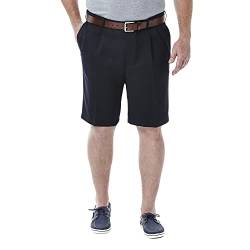 Haggar Cool 18 Herren-Shorts mit versteckter Taille und Falten vorne - Blau - 52 von Haggar