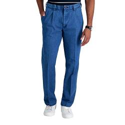 Haggar Herren Casual Classic Fit Denim Trouser Pant - Regular and Big & Tall Sizes休闲经典款牛仔长裤 常规和加大和加长尺寸캐주얼 클래식 핏 Jeans, Leichtes Steinwasser, 36W / 32L EU von Haggar