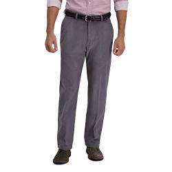 Haggar Herren Corduroy Classic Fit Flat Front Expandable Waistband Pant Hose, anthrazit, 36W / 30L von Haggar