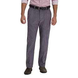 Haggar Herren Corduroy Classic Fit Flat Front Expandable Waistband Pant Unterhose, anthrazit, 34W / 34L von Haggar