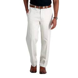 Haggar Herren-Hose für Arbeit bis Wochenende, versteckte erweiterbare Taille, bügelfrei, Flache Vorderseite, Schnur, 44W / 32L von Haggar