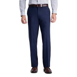 Haggar Herren Premium Comfort Anzughose – gerade Passform, Flache Vorderseite, Reg. und Big & Tall Klassische Hose, Blau, 36W / 32L von Haggar