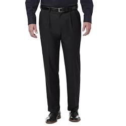 Haggar Herren Premium Comfort Classic Fit Bundfalte erweiterbar Taille Hose, schwarz, 44W / 29L von Haggar