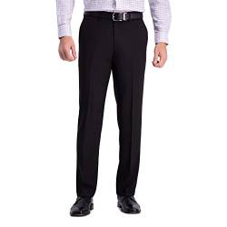 Haggar Herren Premium Comfort Straight Fit Flat Front Dress Pant Klassische Hose, Schwarz, 40W / 32L von Haggar