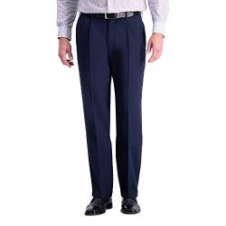 Haggar Herren Premium Comfort Stretch Classic Fit Anzughose Klassische Hose, Indigo/Mandala-Traum, 38W / 30L von Haggar