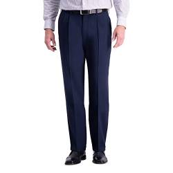 Haggar Herren Premium Comfort Stretch Classic Fit Anzughose Klassische Hose, Indigo/Mandala-Traum, 38W / 34L von Haggar