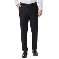 Haggar Herren Premium Comfort Stretch Slim Fit Anzughose Hose, Schwarz, 33W / 30L von Haggar