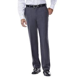 Haggar Men's Repreve Stria Hidden Expandable Waist Plain Front Dress Pant, Med Grey,34x34 von Haggar