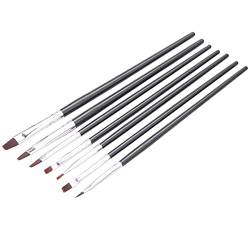 7x Acryl Nagel Pinsel Set Pinsel Pinsel Nail Art Design Stift Schwarz von Hagsnec