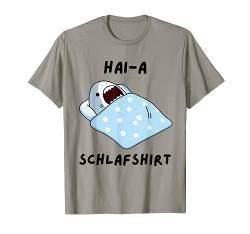 Schlaf Pyjama Schlafanzug Nachthemd Hai Schlafshirt T-Shirt von Hai Langschläfer Morgenmuffel Geschenkidee