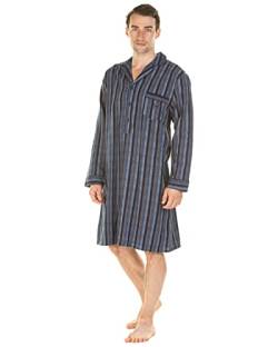 Haigman Brushed Cotton Nightshirt 7394-2 Blue/Grey Stripe Large von Haigman