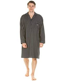 Haigman Brushed Cotton Nightshirt 7394-2 Charcoal Stripe Large von Haigman