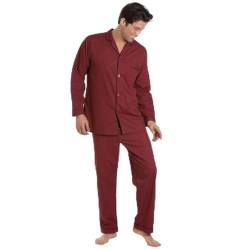 Haigman Classic Style Herren Pyjama-Set in voller Länge S Red von Haigman