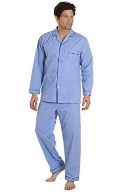 Herren Pyjama - klassisch, bequem und atmungsaktiv M Sky Blue von Haigman