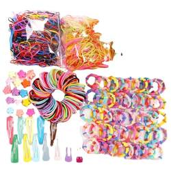 Haargummis und Haarklammer Mädchen Set, Bunt Elastisch Scrunchies Haargummis Haarspangen Pferdeschwanz Dünn Zopfgummis, Kinder Baby Haarschmuck,Haarbänder, Hair Accessories (780 PCS) von Hailmkont