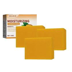 Kurkuma-Seife, Lymphseife, Aufhellung, Melanin entfernen für Dark Spots, Turmeric Face Soap Reduces Acne, Dark Spots, Hyperpigmentation & Smooth Skin (3PC) von Hailmkont