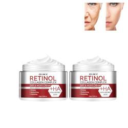 Retinol-Gesichtscreme, Anti-Aging & Anti Falten Creme, Retinol-Feuchtigkeitscreme, Aufhellender, Reduziert trockene Linien und feine Linien, mit Retinol, Hyaluron, Vitamin C, Vitamin A (2PC) von Hailmkont