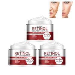 Retinol-Gesichtscreme, Anti-Aging & Anti Falten Creme, Retinol-Feuchtigkeitscreme, Aufhellender, Reduziert trockene Linien und feine Linien, mit Retinol, Hyaluron, Vitamin C, Vitamin A (3PC) von Hailmkont