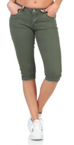 Hailys Damen Capri Jeans Shorts Je44nna knielange Jeanshose FUR-0915258-3 Khaki XL von Hailys