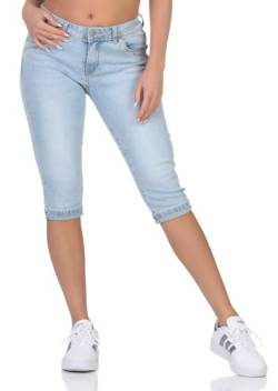 Hailys Damen Capri Jeans Shorts Slim Je44mmi knielange Jeanshose QI-PO2206042 LBlue M von Hailys