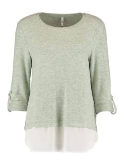 Hailys Damen Longsleeve Pullover 3/4 Arm Sweater mit Hemd Ansatz Zi44ppy Shirt, Farben:Grün, Größe:M von Hailys