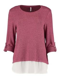 Hailys Damen Longsleeve Pullover 3/4 Arm Sweater mit Hemd Ansatz Zi44ppy Shirt, Farben:Rot, Größe:S von Hailys
