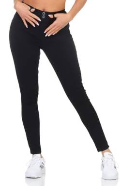 Hailys Damen Skinny Jeans Hose Push Jeanshose mit hohem Bund QI-1902065-2 Black XS von Hailys