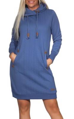 Hailys Damen Sweatkleid Ja44nette Damenkleid mit Schalkragen NK-2209022 Blue Shadow L von Hailys