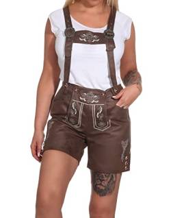 Hailys Damen Trachten Kunstleder-Shorts Johanna Kurze Leder-Hose Oktoberfest NX-1911090Madl Brown XS von Hailys