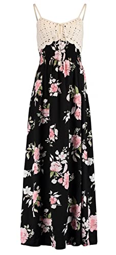 Hailys Damen Viskose Maxi Träger-Kleid Ka44ja HF-1708104 Black Flower M von Hailys