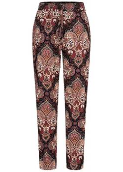 Hailys Damen Viskose Sommer Stoffhose 2-Pockets Paisley Print schwarz Multicolor von Hailys