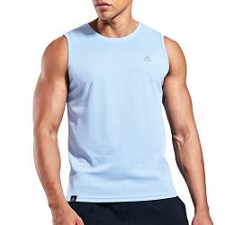 Haimont Ärmelloses Workout-Shirts für Herren, trockene Passform, Schwimmen, Strand, Tank Top, feuchtigkeitsableitend, Muskel-T-Shirt, recyceltes Polyester von Haimont