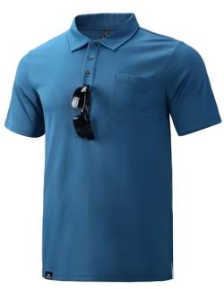 Haimont Herren-Poloshirts mit Tasche, feuchtigkeitsableitender Kragen, kurzärmelig, Golf-T-Shirts, Business, Freizeit, Arbeit Polos von Haimont
