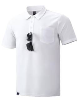 Haimont Herren Poloshirts mit Tasche, feuchtigkeitsableitender Kragen Kurzarm Golf T-Shirts, Business Casual Arbeit Polos von Haimont