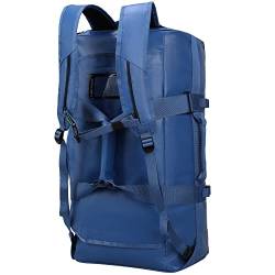 Haimont Sporttasche für Herren, große Sporttaschen mit Rucksackgurten für Wandern, Reisen, Wochenender, Workout, Blau, 60L, Duffel Rucksäcke von Haimont