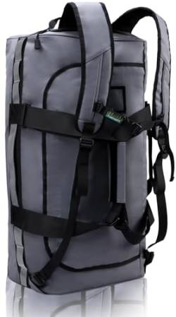 Haimont Sporttasche für Herren, große Sporttaschen mit Rucksackgurten für Wandern, Reisen, Wochenender, Workout, GRAU, 60L von Haimont