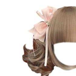 Auffällige Haarspange mit Schleife, niedlicher 3D-Haarnadel, Haar-Accessoire mit Herzband für einfache Frisur, Cosplay, Kostüm, Bowknot Ha von Haipink