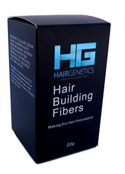 Hair Genetics® Advanced Keratin Schwarze Haarfasern Großer 22g-Spender ⎮ natürlich, dick und strukturiert Professionelle Faserqualität. Haarausfall- Concealer-Fasern. Für Männer und Frauen von Hair Genetics