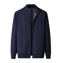 Haitpant Männer Reißverschluss Wolle Liner Knit Cardigan Pullover Herbst Winter Verdicken Warme Jacken Casual Lange Ärmel Pullover Mantel, marineblau, XXXL von Haitpant