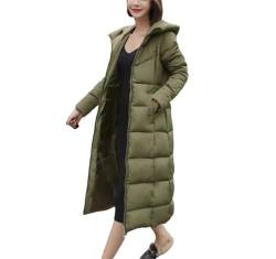 Herbst Winter Frauen Baumwolle Unten Jacke Hoodie Lange Parkas Warme Jacken Weibliche Mantel Kleidung, army EN8, 54 von Haitpant