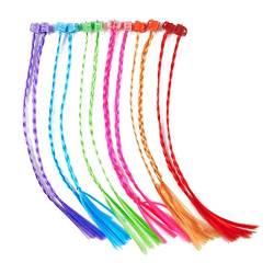 Nylon Hair Braid 12 PCs Kinder farbenfrohe Nylon Haargesprätze 28 cm Haarverlängerungen Ansätze mit Neonclip für Geburtstagsfeier. von Hajimia