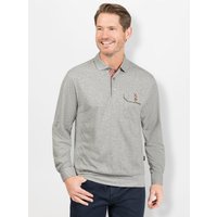 Witt Herren Langarm-Poloshirt, grau-meliert von Hajo