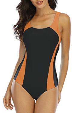 Halcurt Damen Sportlicher Einteiler Badeanzug Racer Back Schwimmanzug Figuroptimizer Bademode von Halcurt