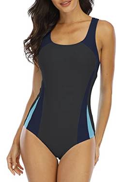 Halcurt Damen Sportlicher Einteiler Badeanzug Racer Back Schwimmanzug Figuroptimizer Bademode von Halcurt