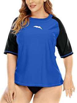 Halcurt Schwimmshirt Damen Kurzarm UV T-Shirt Grosse Grössen 2X von Halcurt