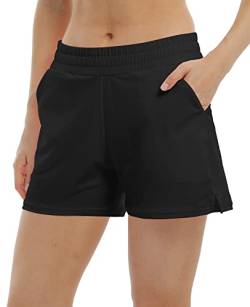 Halcurt Tankini-Höschen für Damen Schwarz Vollelastische Taillen-Badeshorts 2XL von Halcurt