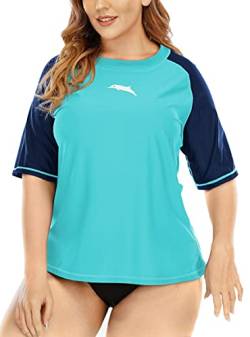 Halcurt UV Schutz Shirt Damen Grosse Grössen Rashguard Shirt Damen Wasser 2X von Halcurt